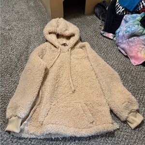 Cozy Tan Sherpa Hoodie